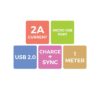 Zebronics ZEB-UMC100B SLEEVED Micro USB Cable