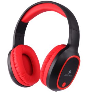Zebronics Thunder over The Ear Bluetooth Headset Built in FM Radio, Supports microSD, AUX Function with Mic (Red)