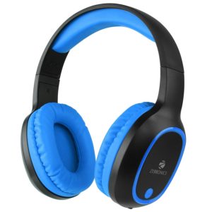 Zebronics over The Ear Thunder Built in FM Radio, Supports microSD, AUX Function Bluetooth Headset with Mic (Blue)