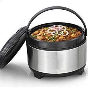 FIDI Stainless Steel Hot Meal Serving Insulated Casserole for roti chapati with Plastic Cover and Bottom Set of 1 1600ml