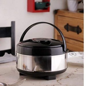 FIDI Stainless Steel Hot Meal Serving Insulated Casserole for roti chapati with Plastic Cover and Bottom Set of 1 2100ml