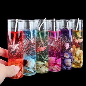 Ombuzz Smokeless Jelly Fragrance Decorated Glass Candles/Tealight/Diya with Ocean Seashell Filled with for Diwali, Party, Festivals, Pack of 6