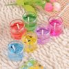 FIDI Smokeless Jelly Tealight Medium Candles Fragrance Decorated Glass with Ocean Seashell Filled with for Diwali, Party, Festivals, Pack of 6