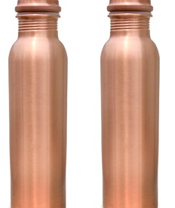 FIDI Pure Copper Bottle for 1 Litre Water, Good for Joint Pain and Stomach (Pack of 2)