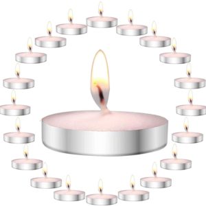 FIDI Scented Tealight Candles Bulk Pack Paraffin Pressed Wax, Smokeless, Dripless, Long Lasting Burning for Home Decor, Table Centerpieces, Birthday Parties, Christmas and Pool, Set of 50