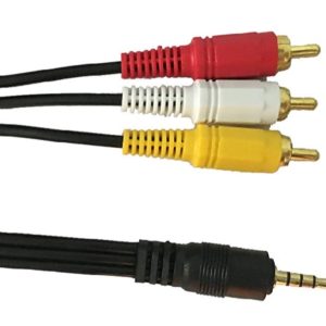 GTMax Premium Plated 3.5mm Plug to 3 RCA Camcorder Audio Video A/V Cable 6Feet for Sony JVC Panasonic Canon Samsung Camcorders